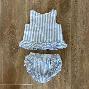 Cat & Jack Blue and White Striped Kids Matching Set